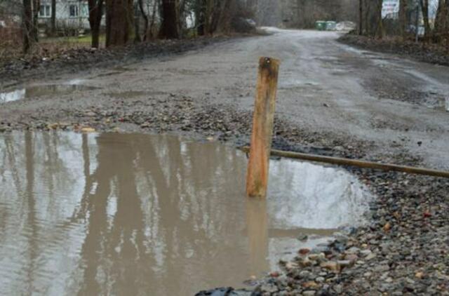 Duobes žymi pagaliais