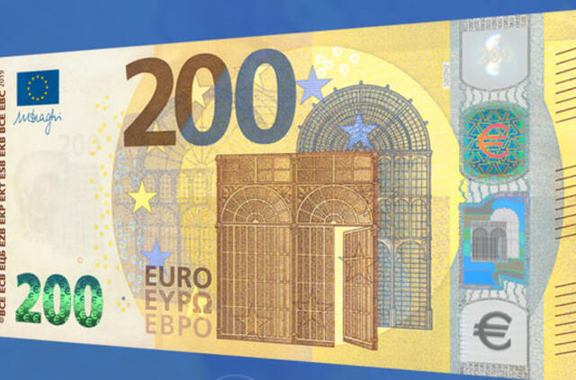 Į apyvartą išleidžiami nauji 100 ir 200 eurų banknotai