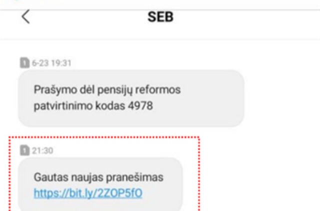 SEB įspėja apie sukčių platinamas SMS žinutes