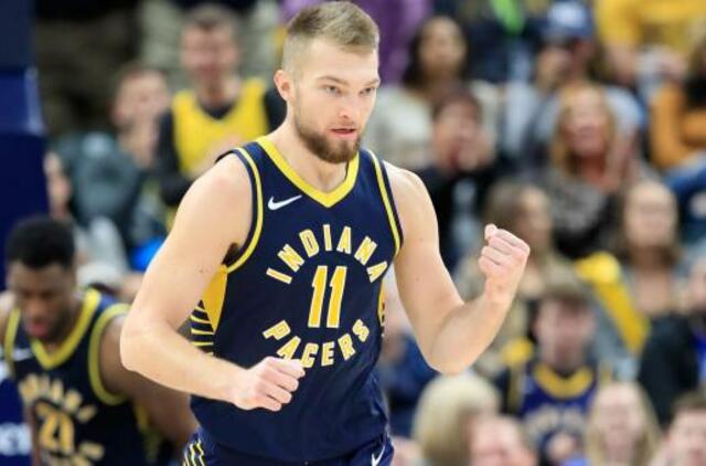 D. Sabonio indėlis į „Pacers“ pergalę - 21 taškas ir 16 atkovotų kamuolių