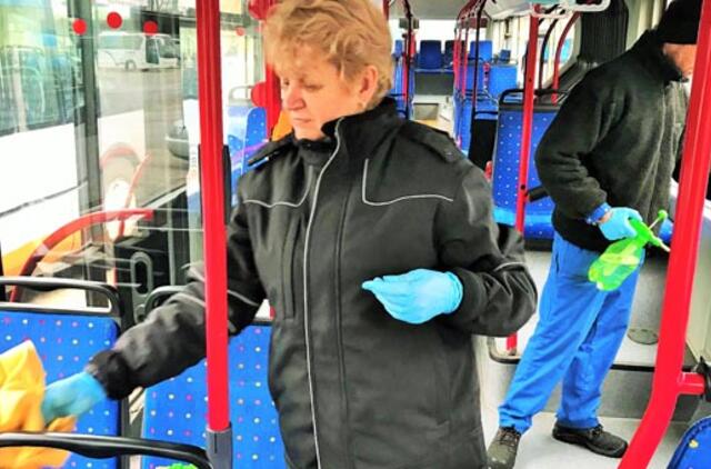 Klaipėdos autobusų parkas intensyviau dezinfekuoja autobusus