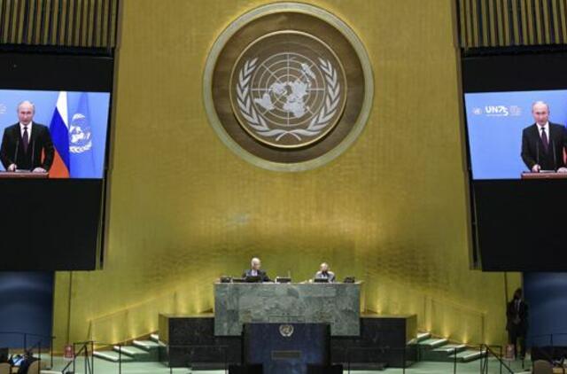 V. Putinas savo kalboje JT liaupsino Rusijos sukurtą vakciną nuo Covid-19