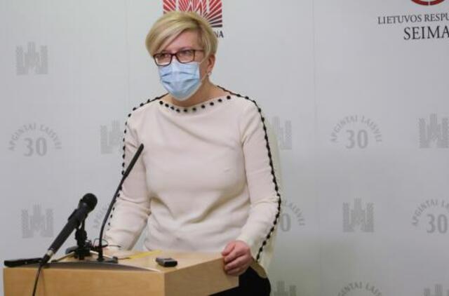 I. Šimonytė: kol kas neturime tiek vakcinų, kad „AstraZeneca“ leistumėm skiepyti visus norinčius