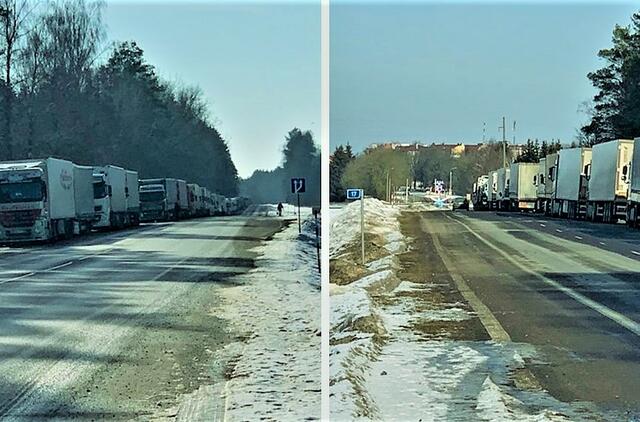 Lietuvos pasienyje su Baltarusija dešimtys vilkikų vairuotojų ne dienomis, o savaitėmis laukia kilometrinėse eilėse. Verslas perspėja dėl bankrotų ir negaili karčių žodžių Lietuvos institucijoms, šios gi ilgas eiles aiškina keliomis laike sutapusiomis priežastimis.