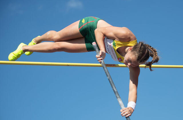 REKORDININKĖ. Rugilė Miklyčiūtė Klaipėdoje sioeks naujo rekordo. Alfredo PLIADŽIO nuotr.