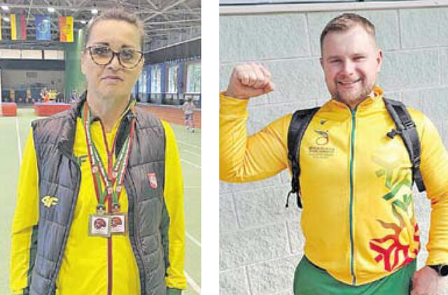 PASIŽYMĖJO. Ramunė Adomaitienė ir Ramūnas Rojus pelnė sidabro medalius.